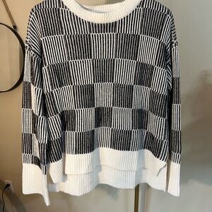 Elegant Black and White Striped Sweater